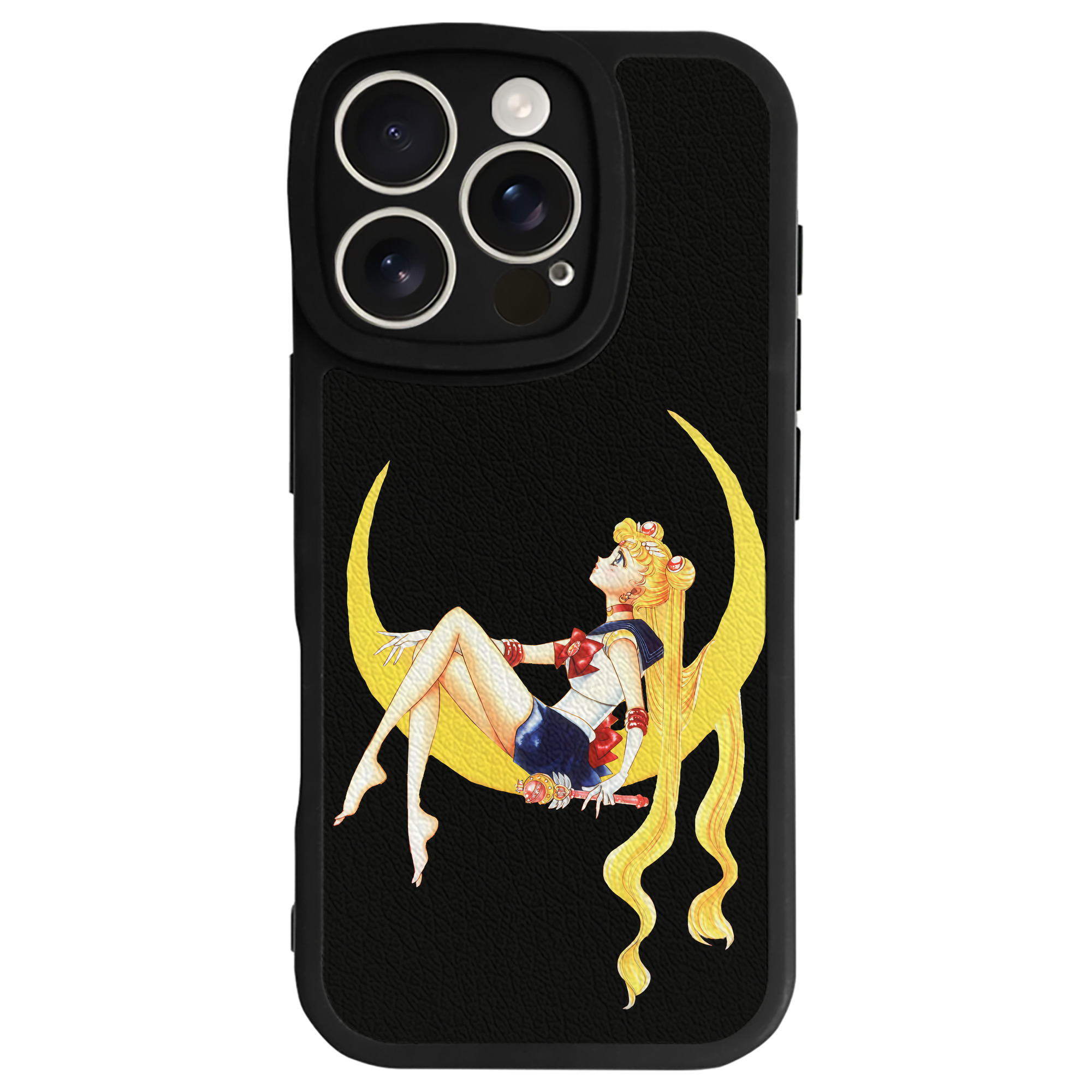 （画像用） 美少女戦士セーラームーン 月野 うさぎ つきの うさぎ Sailor Moon Tsukino Usagi 【iPhone 16シリーズ対応】シリコンスマホケース（レザー調） 材質：シリコン